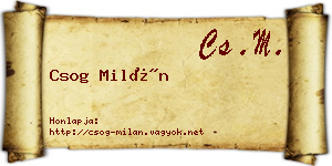 Csog Milán névjegykártya
